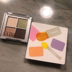 Clinique compact eyeshadows and blush.